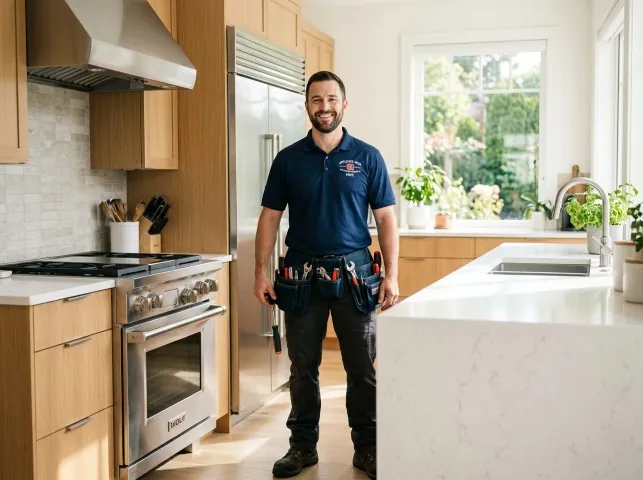 Appliance Repair Hero technician in a Cabazon, CA kitchen after an appliance repair